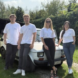 Biała koszulka bawełniana unisex „Verso l’alto” – Ku górze